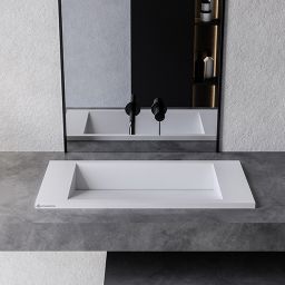 Cristalstone Linea Diago umywalka 70x30 cm prostokątna wpuszczana biała U700-MCOLCW/CR