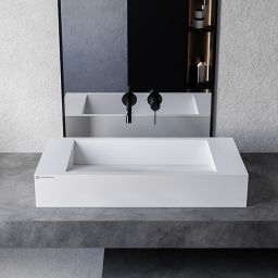 Cristalstone Linea Diago umywalka 70x30 cm prostokątna nablatowa biała U700-MCOLCW