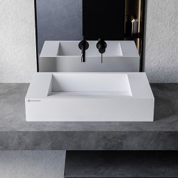 Cristalstone Linea Diago umywalka 60x30 cm prostokątna nablatowa biała U600-MCOLCW