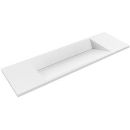 Cristalstone Linea Diago umywalka 100x30 cm prostokątna wpuszczana-z blatem biała U1000-MCOLCW/CR