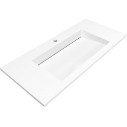 Cristalstone Linea Ideal umywalka 100x45 cm wpuszczana prostokątna biały U1000-MCOLC/CR