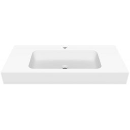 Cristalstone Linea Simpla umywalka 100x45 cm prostokątna ścienna-z blatem biała U1000-MCOT