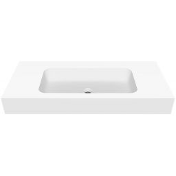 Cristalstone Linea Simpla umywalka 100x45 cm prostokątna ścienna-z blatem biała U1000-MCOT/BO