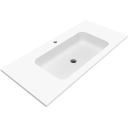 Cristalstone Linea Simpla umywalka 100x45 cm wpuszczana prostokątna biały U1000-MCOT/CR