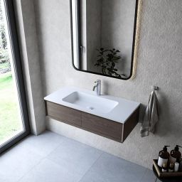 Cristalstone Linea Simpla umywalka 100x45 cm wpuszczana prostokątna biały U1000-MCOT/CR