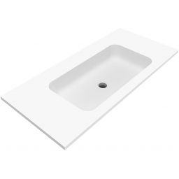 Cristalstone Linea Simpla umywalka 100x45 cm wpuszczana prostokątna biały U1000-MCOT/CR/BO
