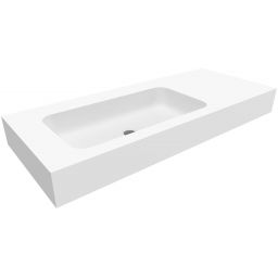 Cristalstone Linea Simpla umywalka 110x45 cm prostokątna ścienna-z blatem biała U1100-MBLOT/BO