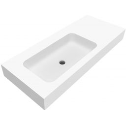 Cristalstone Linea Simpla umywalka 110x45 cm prostokątna ścienna-z blatem biała U1100-MBLOT/BO
