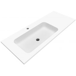 Cristalstone Linea Simpla umywalka 110x45 cm wpuszczana prostokątna biały U1100-MBLOT/CR