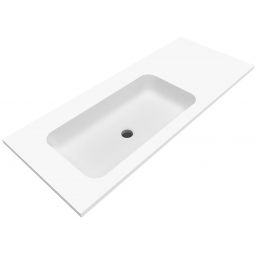 Cristalstone Linea Simpla umywalka 110x45 cm wpuszczana prostokątna biały U1100-MBLOT/CR/BO