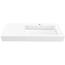 Cristalstone Linea Ideal umywalka 110x45 cm prostokątna ścienna-z blatem biała U1100-MBPOLC