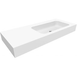 Cristalstone Linea Simpla umywalka 110x45 cm prostokątna ścienna-z blatem biała U1100-MBPOT/BO