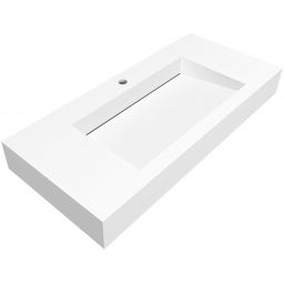 Cristalstone Linea Ideal umywalka 110x45 cm ścienna prostokątna biały U1100-MCOLC