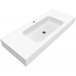 Cristalstone Linea Simpla umywalka 110x45 cm prostokątna ścienna-z blatem biała U1100-MCOT