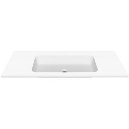 Cristalstone Linea Simpla umywalka 110x45 cm prostokątna wpuszczana-z blatem biała U1100-MCOT/CR/BO