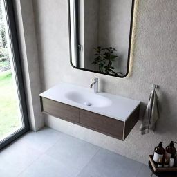 Cristalstone Armonico umywalka 110x45 cm wpuszczana prostokątna biały U1100-MCOTG