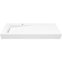 Cristalstone Linea Ideal umywalka 120x45 cm prostokątna ścienna-z blatem biała U1200-MBLOLB