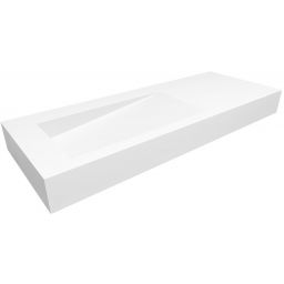 Cristalstone Linea Ideal umywalka 120x45 cm ścienna prostokątna biały U1200-MBLOLB/BO