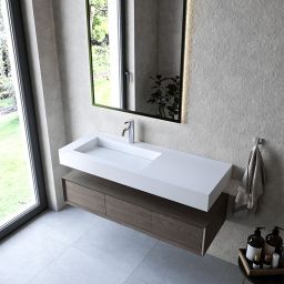 Cristalstone Linea Ideal umywalka 120x45 cm prostokątna biały U1200-MBLOLC