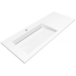 Cristalstone Linea Ideal umywalka 120x45 cm wpuszczana prostokątna biały U1200-MBLOLC/CR