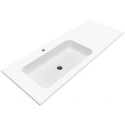 Cristalstone Linea Simpla umywalka 120x45 cm wpuszczana prostokątna biały U1200-MBLOT/CR