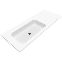 Cristalstone Linea Simpla umywalka 120x45 cm wpuszczana prostokątna biały U1200-MBLOT/CR/BO