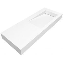 Cristalstone Linea Ideal umywalka 120x45 cm ścienna prostokątna biały U1200-MBPOLB/BO