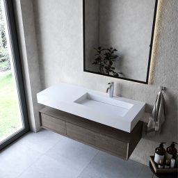 Cristalstone Linea Ideal umywalka 120x45 cm ścienna prostokątna biały U1200-MBPOLC