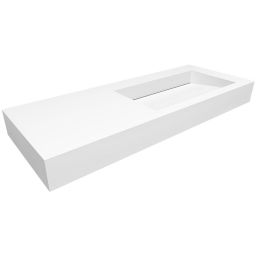 Cristalstone Linea Ideal umywalka 120x45 cm ścienna prostokątna biały U1200-MBPOLC/BO