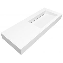 Cristalstone Linea Ideal umywalka 120x45 cm ścienna prostokątna biały U1200-MBPOLC/BO