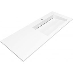 Cristalstone Linea Ideal umywalka 120x45 cm wpuszczana prostokątna biały U1200-MBPOLC/CR