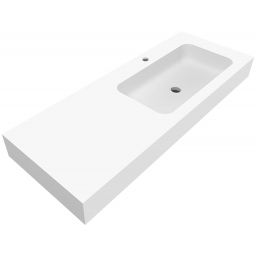 Cristalstone Linea Simpla umywalka 120x45 cm prostokątna ścienna-z blatem biała U1200-MBPOT