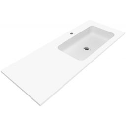 Cristalstone Linea Simpla umywalka 120x45 cm wpuszczana prostokątna biały U1200-MBPOT/CR