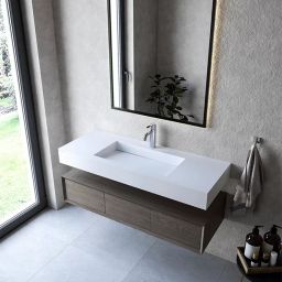 Cristalstone Linea Ideal umywalka 120x45 cm ścienna prostokątna biały U1200-MCOLC