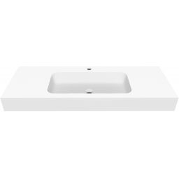 Cristalstone Linea Simpla umywalka 120x45 cm prostokątna ścienna-z blatem biała U1200-MCOT