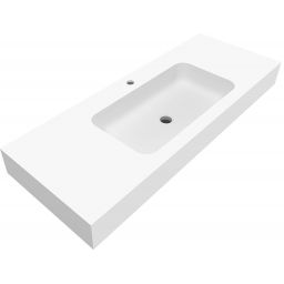 Cristalstone Linea Simpla umywalka 120x45 cm prostokątna ścienna-z blatem biała U1200-MCOT