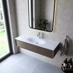 Cristalstone Armonico umywalka 120x45 cm wpuszczana prostokątna biały U1200-MCOTG