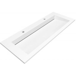 Cristalstone Linea Ideal umywalka 120x45 cm prostokątna wpuszczana biała U1200-MOLC/CR