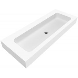 Cristalstone Linea Simpla umywalka 120x45 cm prostokątna ścienna biała U1200-MOT/BO