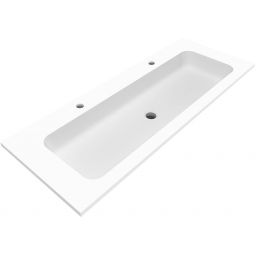 Cristalstone Linea Simpla umywalka 120x45 cm wpuszczana prostokątna biały U1200-MOT/CR