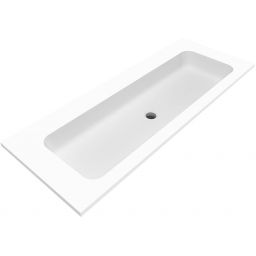Cristalstone Linea Simpla umywalka 120x45 cm wpuszczana prostokątna biały U1200-MOT/CR/BO