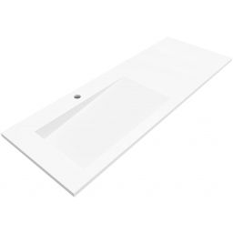 Cristalstone Linea Ideal umywalka 130x45 cm wpuszczana prostokątna biały U1300-MBLOLB/CR