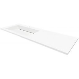 Cristalstone Linea Ideal umywalka 130x45 cm wpuszczana prostokątna biały U1300-MBLOLC/CR