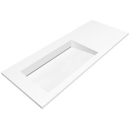 Cristalstone Linea Ideal umywalka 130x45 cm wpuszczana prostokątna biały U1300-MBLOLC/CR/BO