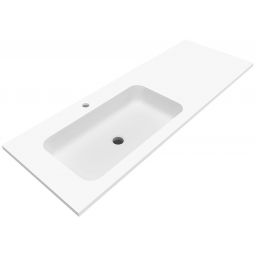 Cristalstone Linea Simpla umywalka 130x45 cm wpuszczana prostokątna biały U1300-MBLOT/CR