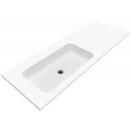 Cristalstone Linea Simpla umywalka 130x45 cm wpuszczana prostokątna biały U1300-MBLOT/CR/BO