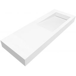 Cristalstone Linea Ideal umywalka 130x45 cm ścienna prostokątna biały U1300-MBPOLB/BO