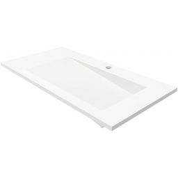 Cristalstone Linea Ideal umywalka 130x45 cm wpuszczana prostokątna biały U1300-MBPOLB/CR