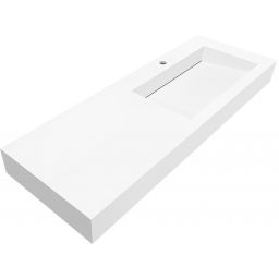 Cristalstone Linea Ideal umywalka 130x45 cm ścienna prostokątna biały U1300-MBPOLC