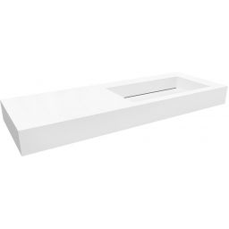 Cristalstone Linea Ideal umywalka 130x45 cm ścienna prostokątna biały U1300-MBPOLC/BO